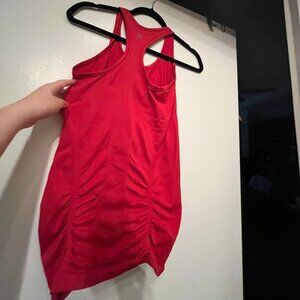 Athletica Red Tank Top Women’s Size Small Ruching Detail Good Condition 💗